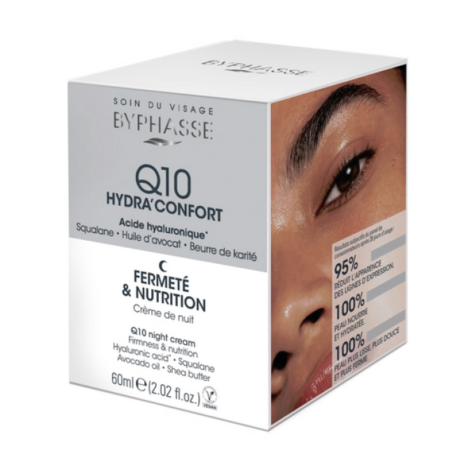 crème  visage  de nuit  q10  hydra confort  60ml  byphasse tous types de peaux