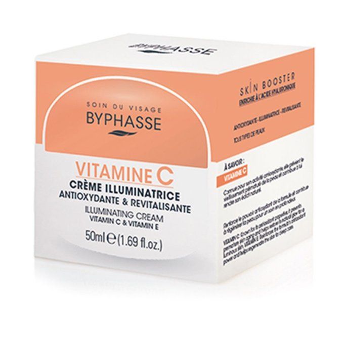 crème illuminatrice vitamine c- vitamine  e-  acide hyaluronique 50 ml  byphasse