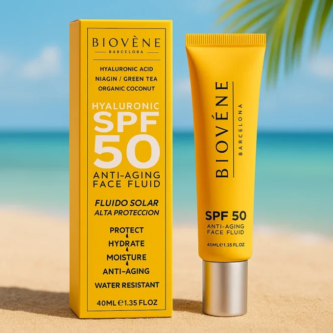 fluide solaire visage  anti age  spf 50  40 ml
