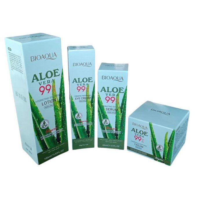 pack aloe vera crème visage 50g lotionvisage 100ml serum visage 30ml crème contour des yeux20g